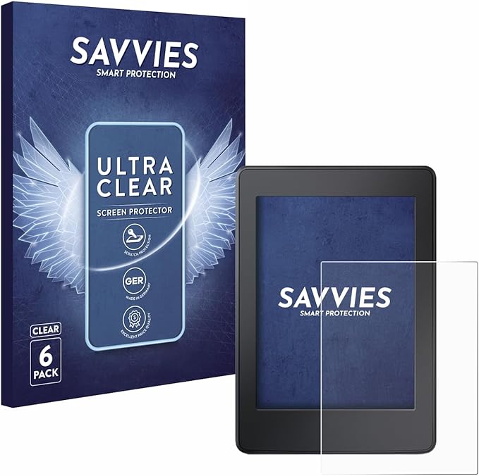 Savvies 6x Displayschutzfolie für Amazon Kindle Paperwhite 2015 (7. Gen) - Ultra-transparent, kratzfest, blasenfrei