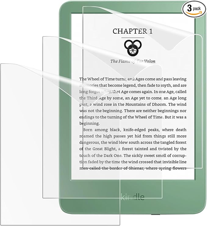 MoKo 3er-Pack Displayschutzfolie matt für Kindle 11. Generation 2024/2022/10. Gen. 2019/8. Gen. 2016, blendfrei & kratzfest