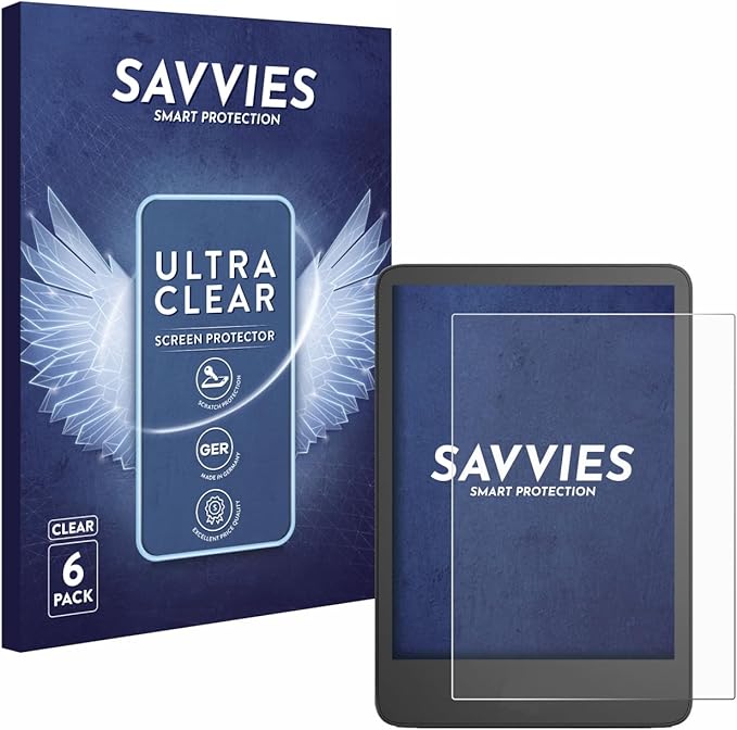 Savvies 6 Stück Schutzfolie für Amazon Kindle 2024 Displayschutz-Folie Ultra-Transparent