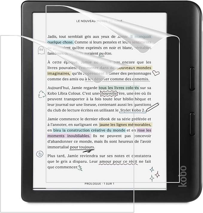 MoKo 2er Pack Displayschutzfolie für Kobo Libra 2 7 Zoll 2021, matte PET-Anti-Glare Folie, kratzfest & hüllenkompatibel – P723314093307