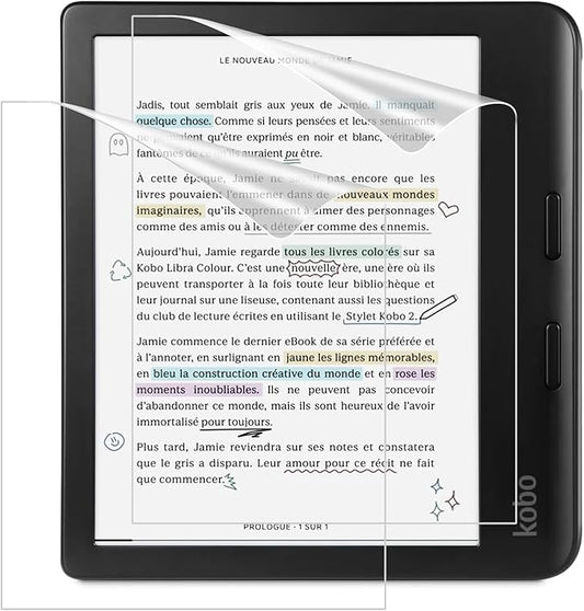 MoKo 2er Pack Displayschutzfolie für Kobo Libra 2 7 Zoll 2021, matte PET-Anti-Glare Folie, kratzfest & hüllenkompatibel – P723314093307