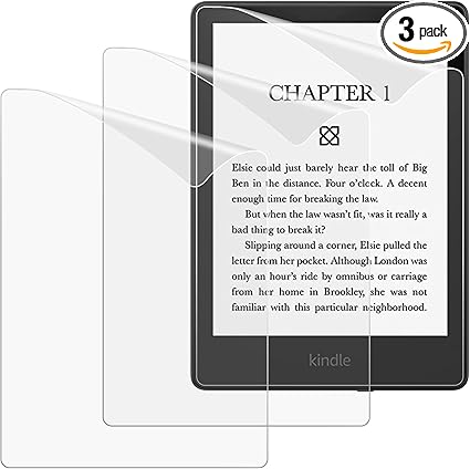 MoKo Displayschutzfolie für Kindle Paperwhite 2021 (3er Pack) – Premium PET Anti-Glare Schutzfolie mit randlosem Schutz