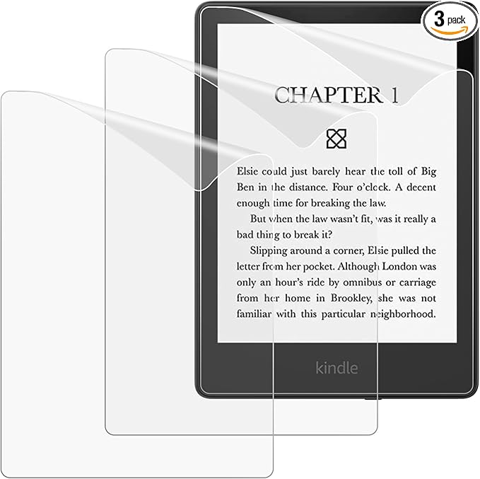 MoKo Displayschutzfolie für Kindle Paperwhite 2021 (3er Pack) – Premium PET Anti-Glare Schutzfolie mit randlosem Schutz