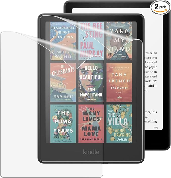 MoKo 2er Pack Displayschutzfolie für Kindle Paperwhite 7 Zoll 12. Generation 2024 und Colorsoft Signature Edition, Anti-Glare Premium PET-Sc